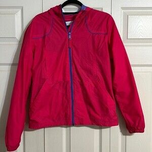 COLUMBIA Kids Size 18 20 Adult XS Small Pink Purple Windbreaker Jacket Raincoat